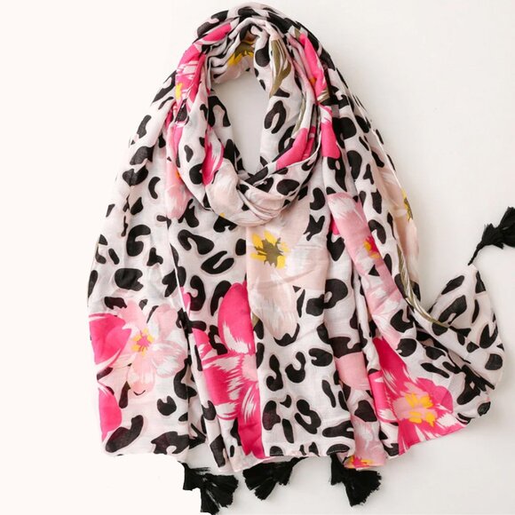 Animal Print Scarves and Shawls, Summertime Scarf Light weight Women Head Cover - Picture 1 of 5